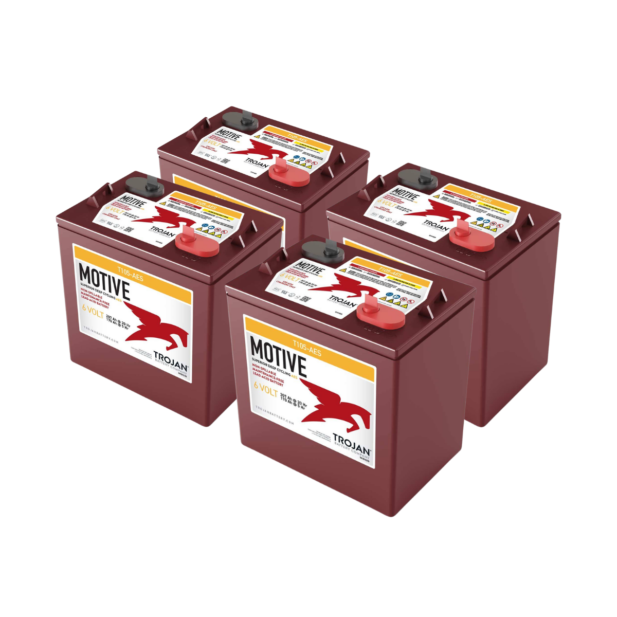 4x Trojan T-105 6V 207Ah Deep Cycle AGM Traktionsbatterie