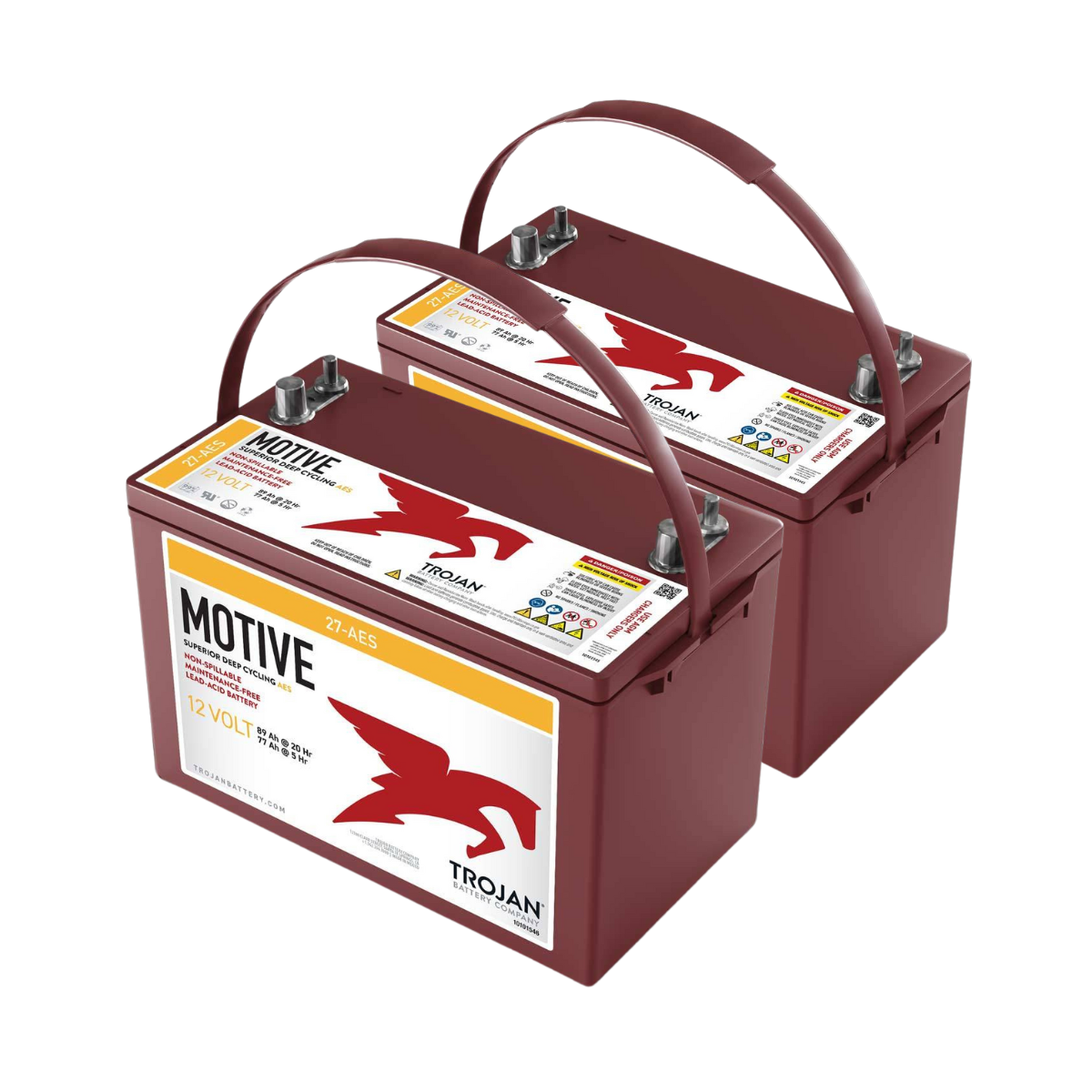 2x Trojan 27-AES 12V 89Ah Deep Cycle AGM Traktionsbatterie