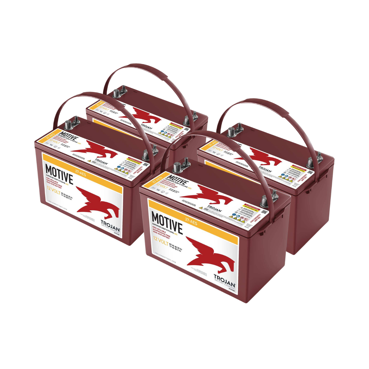 4x Trojan 27-AES 12V 89Ah Deep Cycle AGM Traktionsbatterie