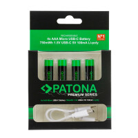 PATONA Premium USB-C 4x AAA Akkus Lithiu productbox