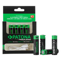 PATONA Premium USB-C 4x AA Akkus Lithium 1.5V 3000mWh auflad
