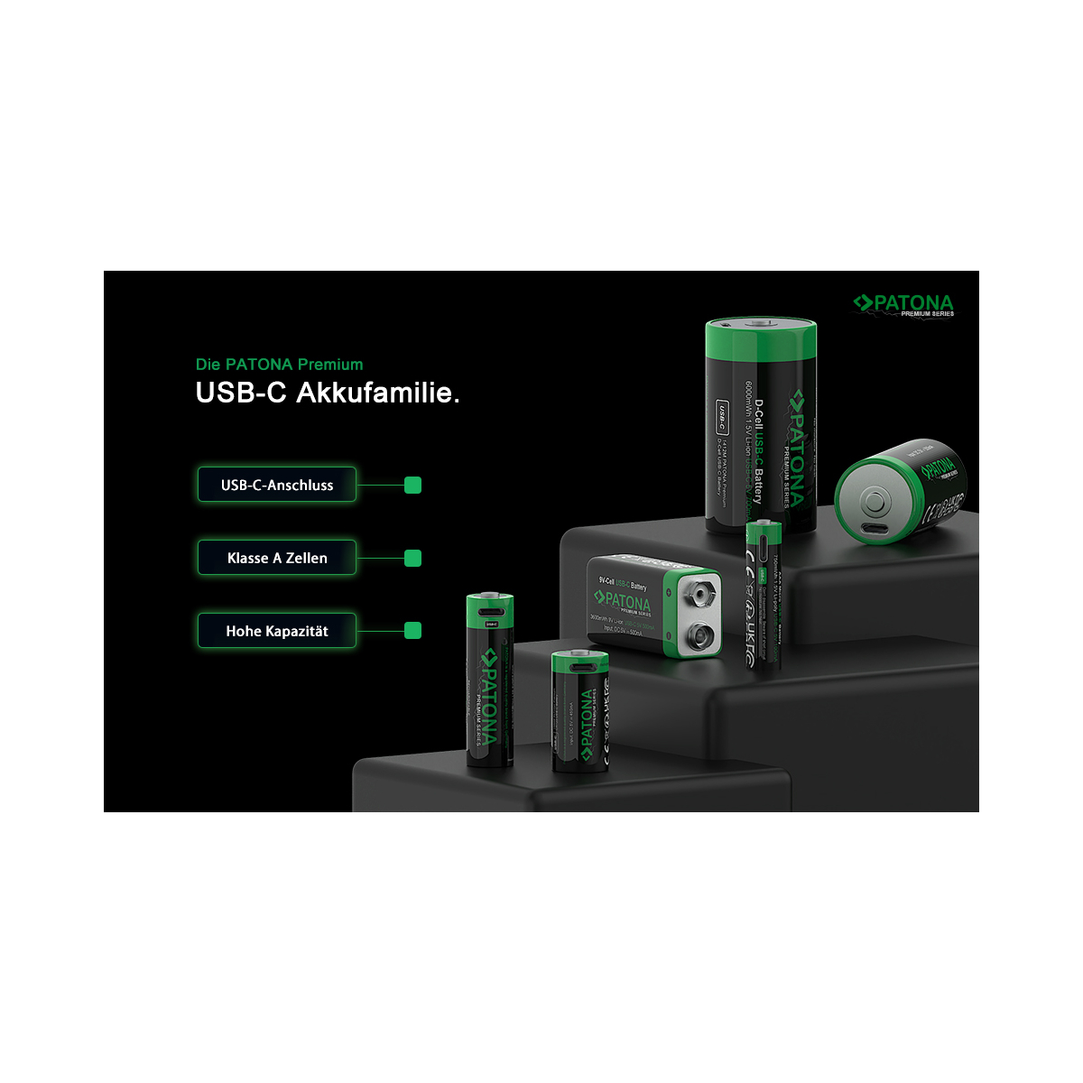 16x PATONA Premium USB-C 4x AA Akkus Lithium 1.5V 3000mWh (4x 4er Blister)