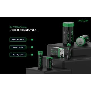 16x PATONA Premium USB-C 4x AA Akkus Lithium 1.5V 3000mWh (4x 4er Blister)