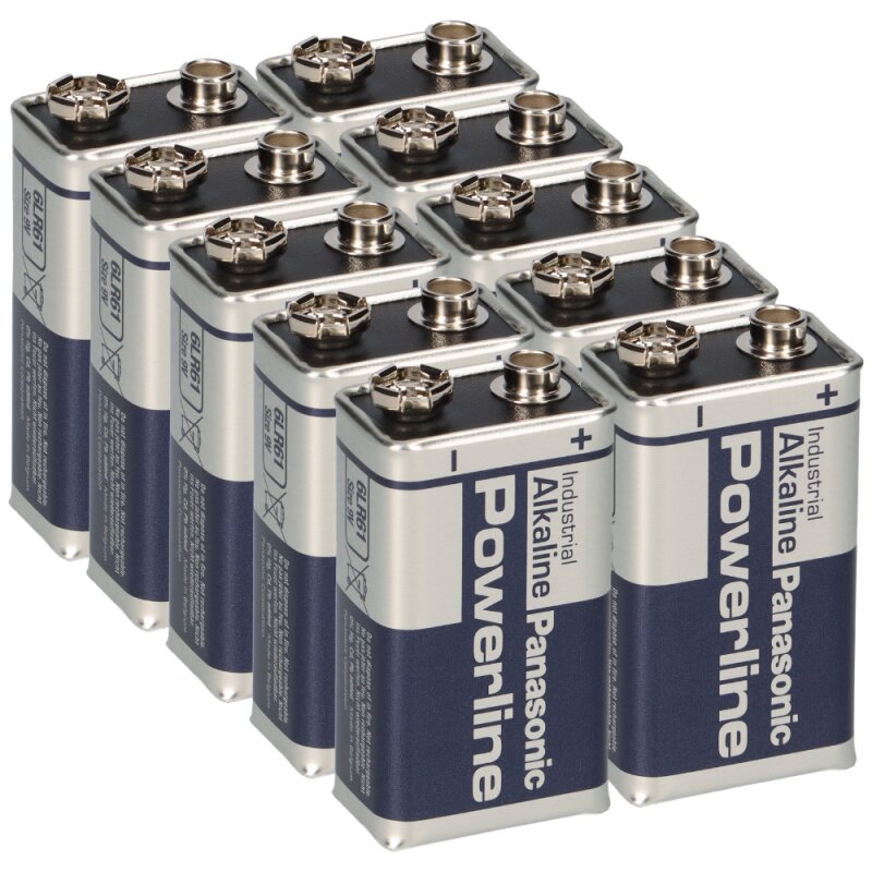 10 x Duracell Batterien Industrial 6LR61 9V Alkaline Batterie Block Batterien 