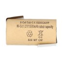 XCell Akku Sub-C 1,2V 1500mAh 1500SCK Pappmantel Z...