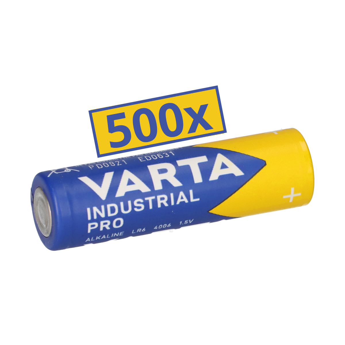 500x Mignon AA LR6 - Batterie Alkaline VARTA Industrial 4006 1,5V 2950 mAh