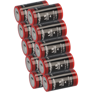 10x Kraftmax Lithium 3,6V Batterie LS26500 C Zelle 26500