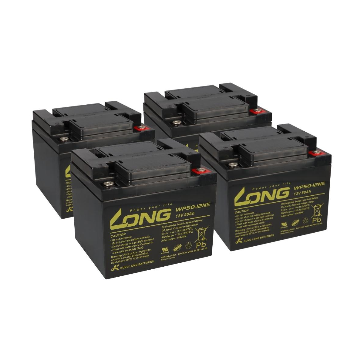 Akku Batterie Roller Elektromobil E-Scooter E Rex 1500 4x 12V 50Ah 48V AGM Blei Bleigel wie 55Ah 60Ah 66Ah kompatibel