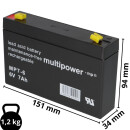 Multipower Blei Akku MP7 6 Pb 6V 7Ah AGM
