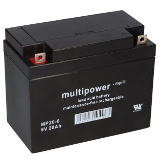 Multipower Blei Akku MP20 6 Pb 6V 20Ah M5 AGM