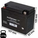 Multipower Blei Akku MP20 6 Pb 6V 20Ah M5 AGM
