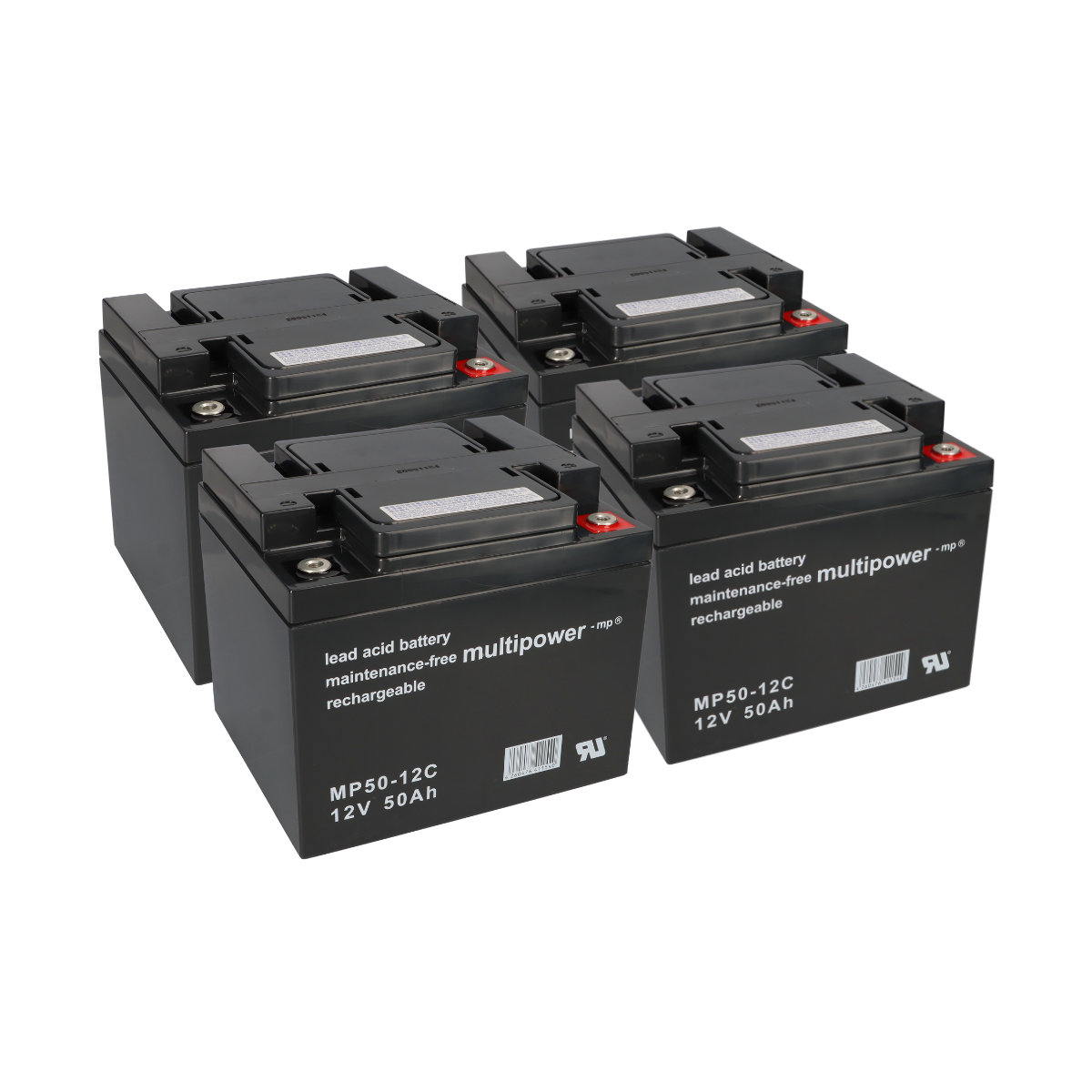 Akku Batterie Roller Elektromobil E-Scooter E Rex 1500 4x 12V 50Ah 48V AGM Blei Bleigel wie 55Ah 60Ah 66Ah kompatibel MP