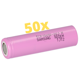 50x Samsung ICR 18650 26MJ 2600mAh 3,6 Volt