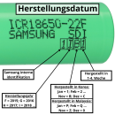 100x Samsung ICR 18650 Akku 26MJ 2600 mAh 3,6 Volt