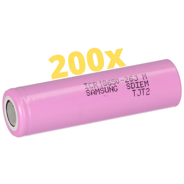 200x Samsung ICR 18650 Akku 26MJ 2600 mA gallery