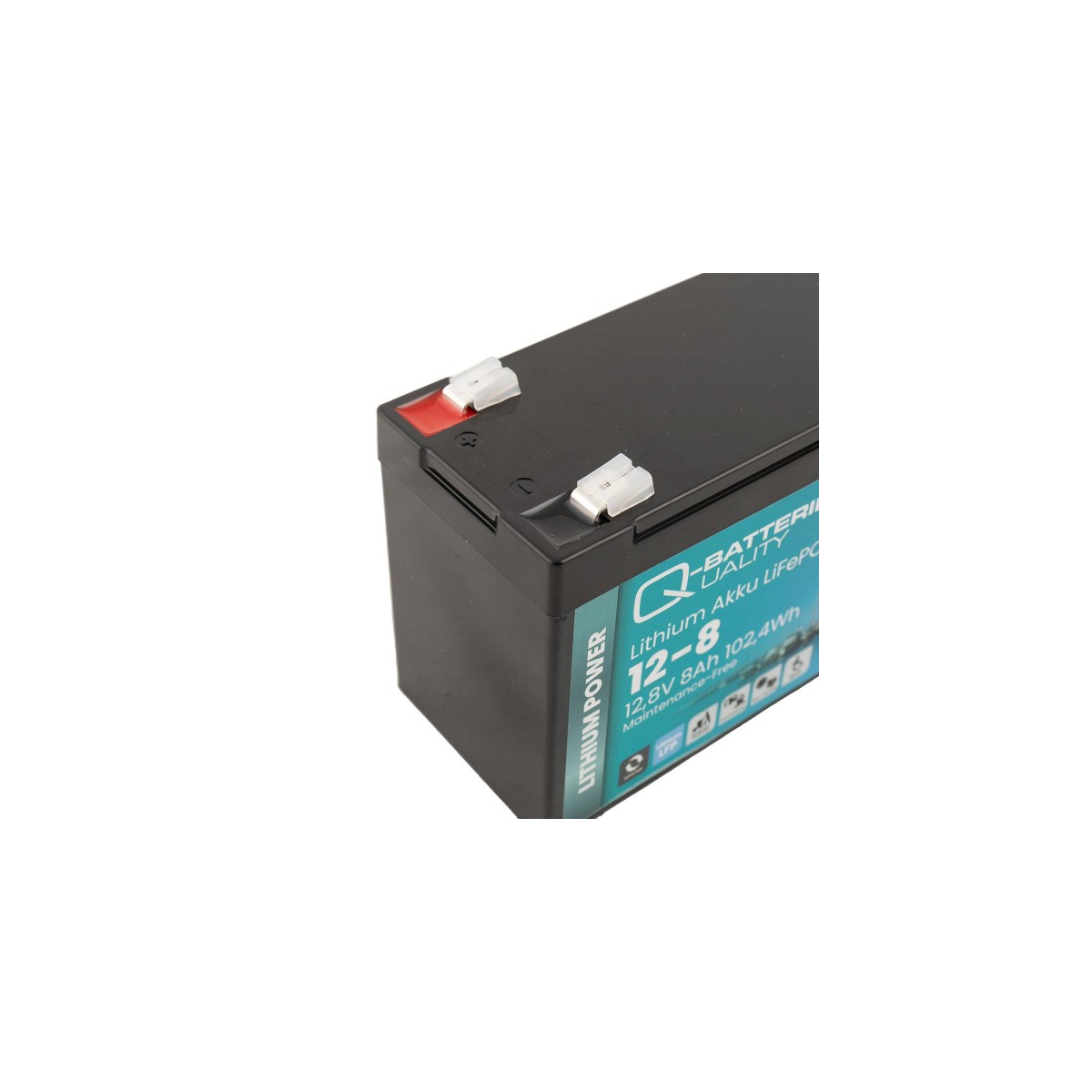 Q-Batteries Lithium Akku 12-8 12,8V 8Ah 102,4Wh LiFePO4 Batterie
