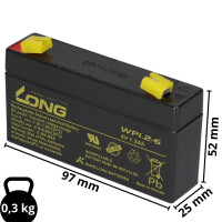 Kung Long WP1.2-6 6V 1,2Ah AGM B productbox 8_2nd