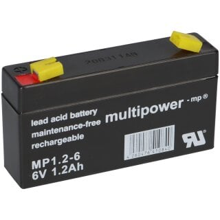 Multipower Blei Akku MP1,2-6 Pb 6V 1,2Ah AGM