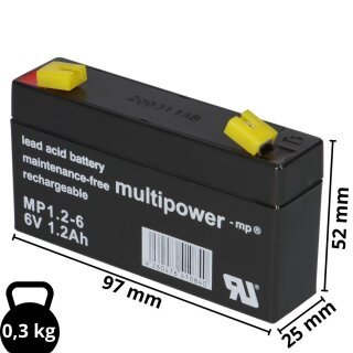 Multipower Bleiakku MP1,2-12 12V 1,2Ah VdS online kaufen