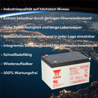 Yuasa Blei-Akku NP12-12 Pb 12V 12Ah VdS, Faston 6,3 3