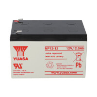 Yuasa NP12-12 AGM-Bleiakku 12V 12Ah VdS – Faston F2 6,