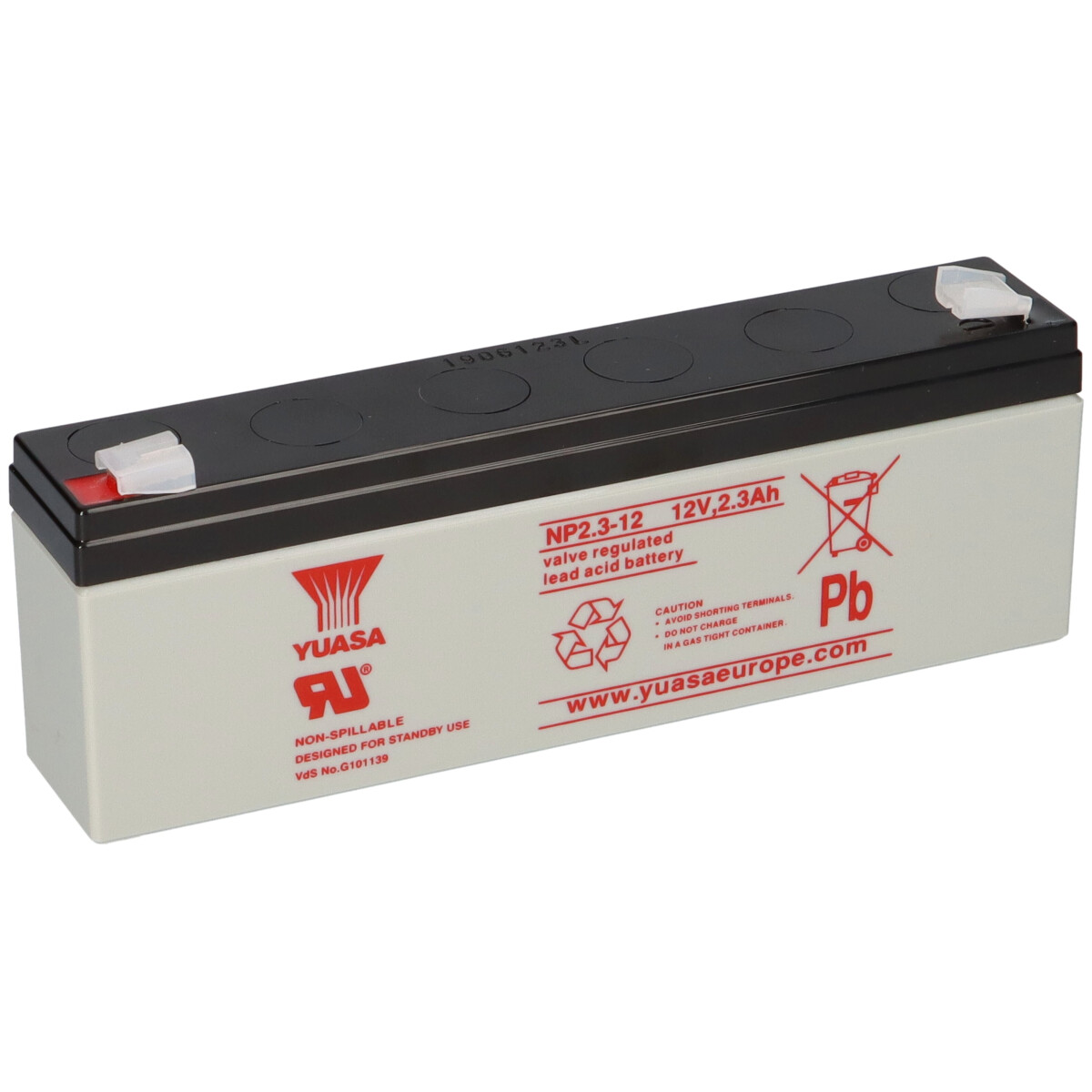Yuasa Blei-Akku NP2.3-12 Pb 12V 2,3Ah VdS, Faston 4,8