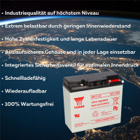 Yuasa Blei-Akku NP17-12I Pb 12V 17Ah VdS, M5 Innengewinde 3