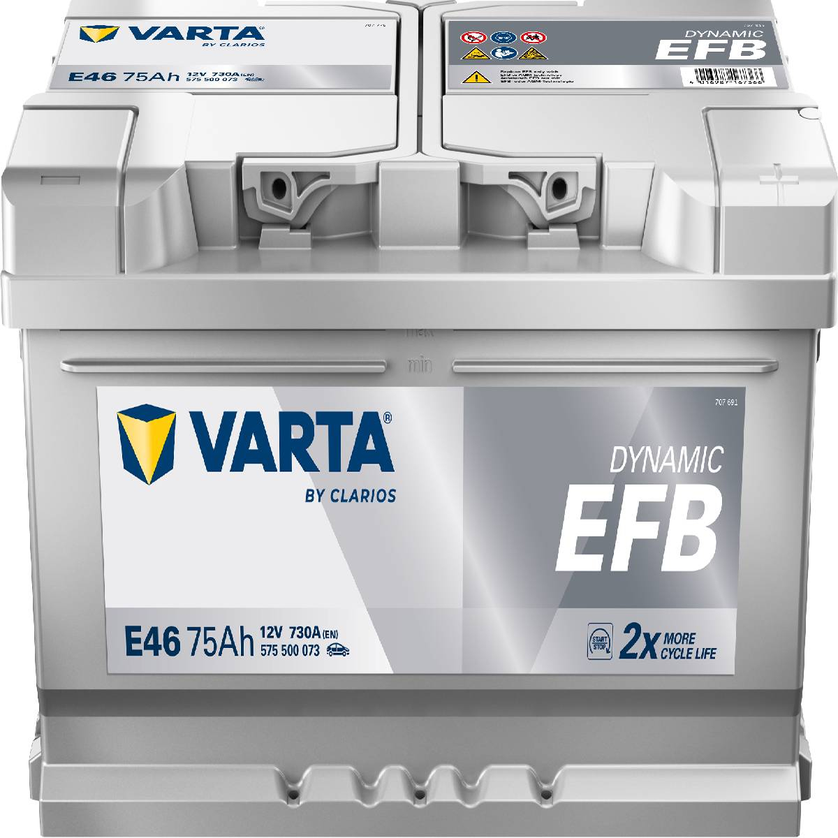 VARTA E46 Blue Dynamic EFB 12V 75Ah 730A Autobatterie Start-Stop 575 500 073