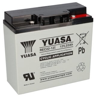 Yuasa Blei-Akku REC22-12I Pb 12V 22Ah Zyklenfest, M5 Innengewinde