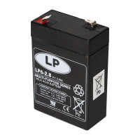 Landport LP6-2.8 T1 6V 2,8Ah AGM Bleiakku 4,8 mm Faston 6