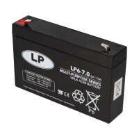 Landport LP6-7.0 T1 6V 7Ah AGM Bleiakku 4,8 mm Faston 6