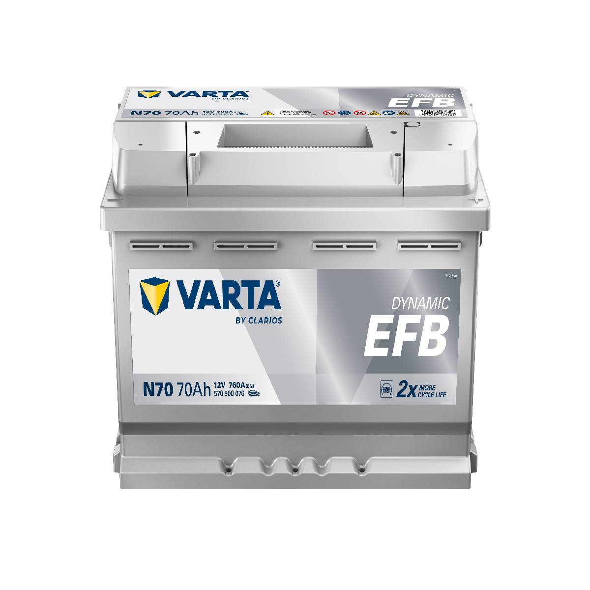 VARTA N70 Blue Dynamic EFB 12V 70Ah 760A Autobatterie Start-Stop 570 500 076