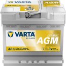 VARTA A8 Silver Dynamic AGM 12V 60Ah 680A Autobatterie...