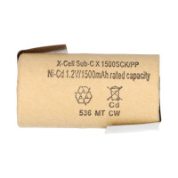 10x XCell Sub-C Hochleistungsakku mit Z-Lötfahne - 1,2V
