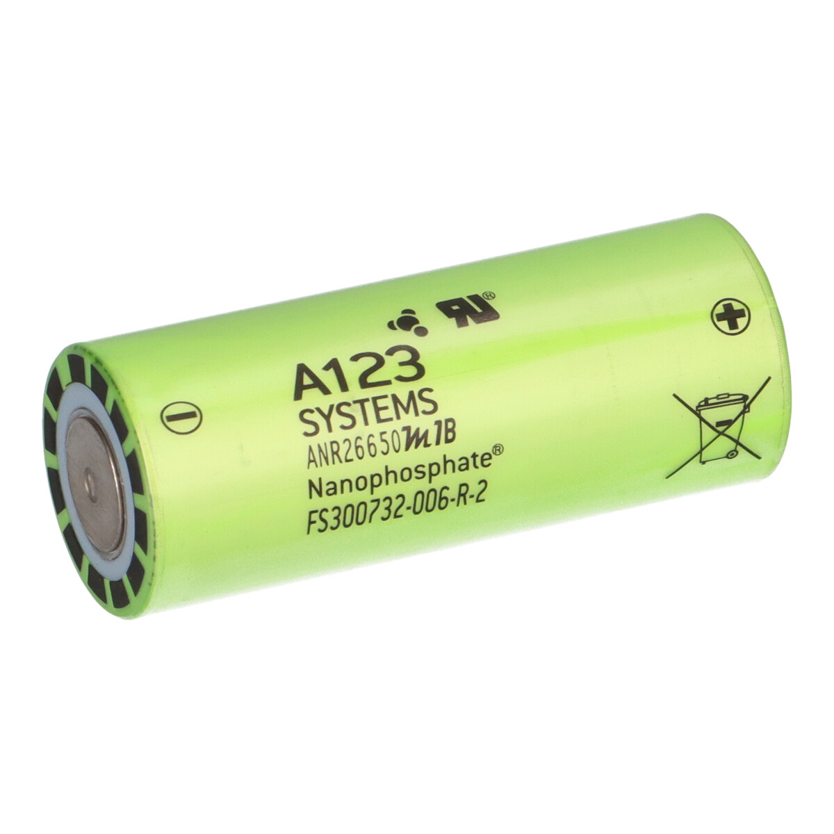 A123 ANR26650M1B – 26650 LiFePO₄ Zelle 3,3 V 2500 mAh (B-GRADE, Flattop)