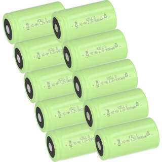 10x XCell Mono Akku Flattop Ni-MH 1,2V 9000mAh D