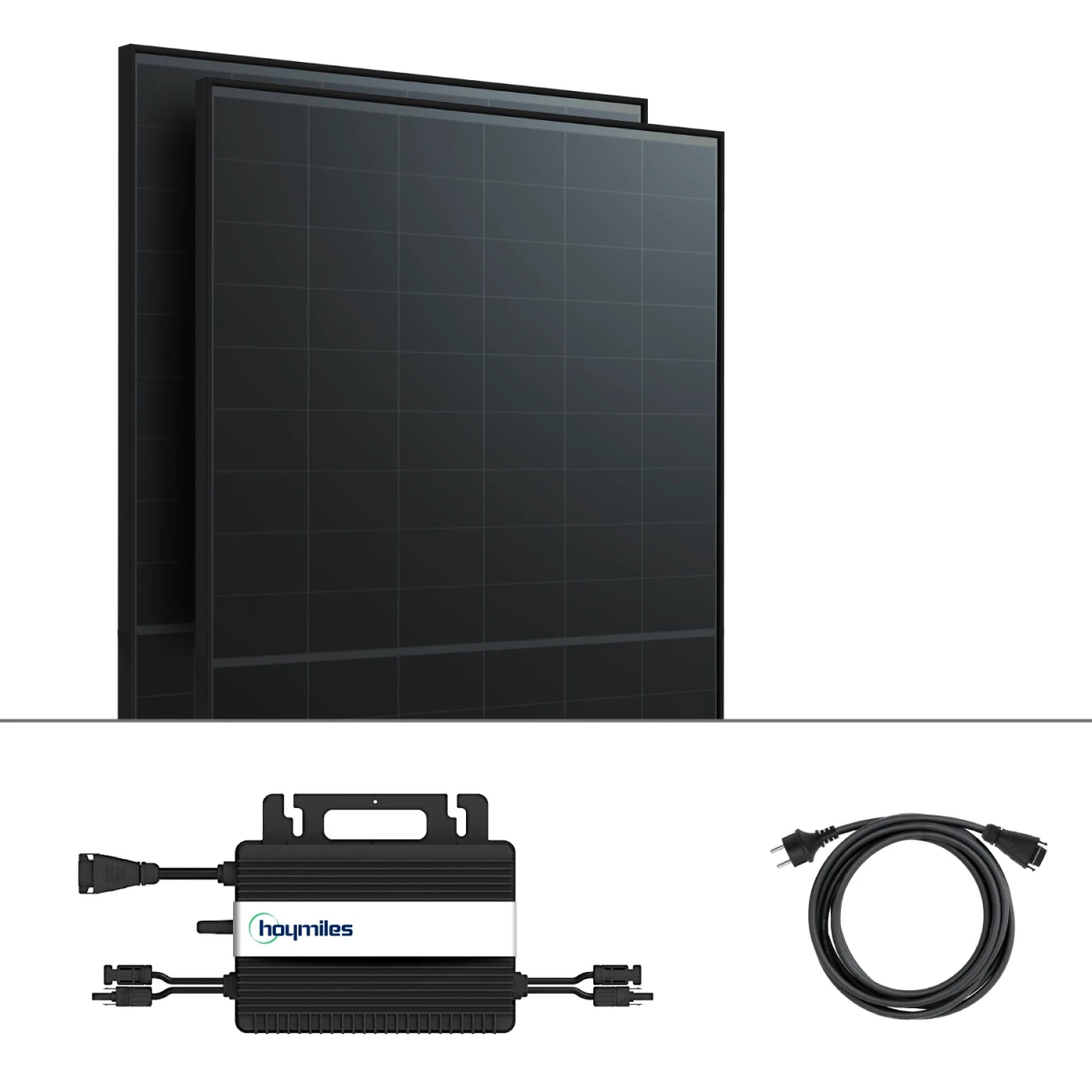 Balkonkraftwerk HMS-800W-2T 2x Aiko 455Wp Fullblack N-Type ABC mit 0% MwSt nach §12 Abs. 3 UstG