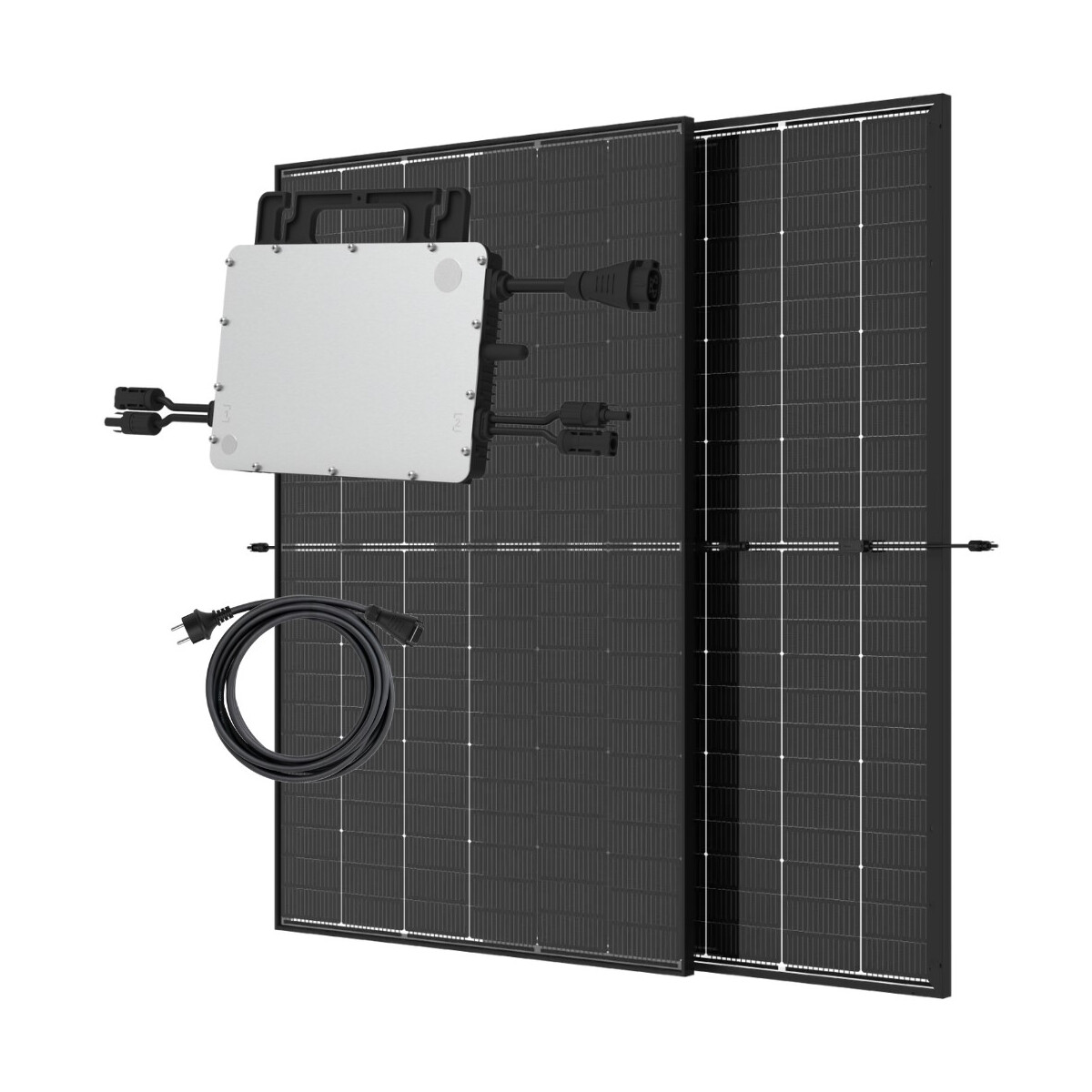 Balkonkraftwerk 860Wp 2x430 Jinko Bizazial Black Frame HMS-800W-2T mit 0% MwSt nach §12 Abs. 3 UstG