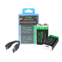 2x 9 Volt Block Premium Akkus 3,6Wh mit  productbox