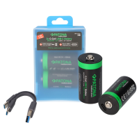 2x LR14 Baby C Premium Akkus 3,5Wh mit Ladekabel 1