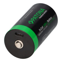 PATONA 2x LR20 Mono D Premium Akkus 6,0Wh mit USB-C und Lade
