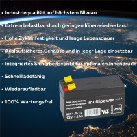 B-Ware Multipower MP1,2-12 AGM Bleiakku 12V 1,2Ah Faston 4,8