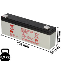 B-Ware Yuasa NP2.3-12 AGM-Bleiakku 12V 2,3Ah VdS – Fas