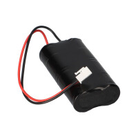 Akku NiCd 4,8V 2000mAh L2x2 Sub-C mit 200mm Kabel und Stecke