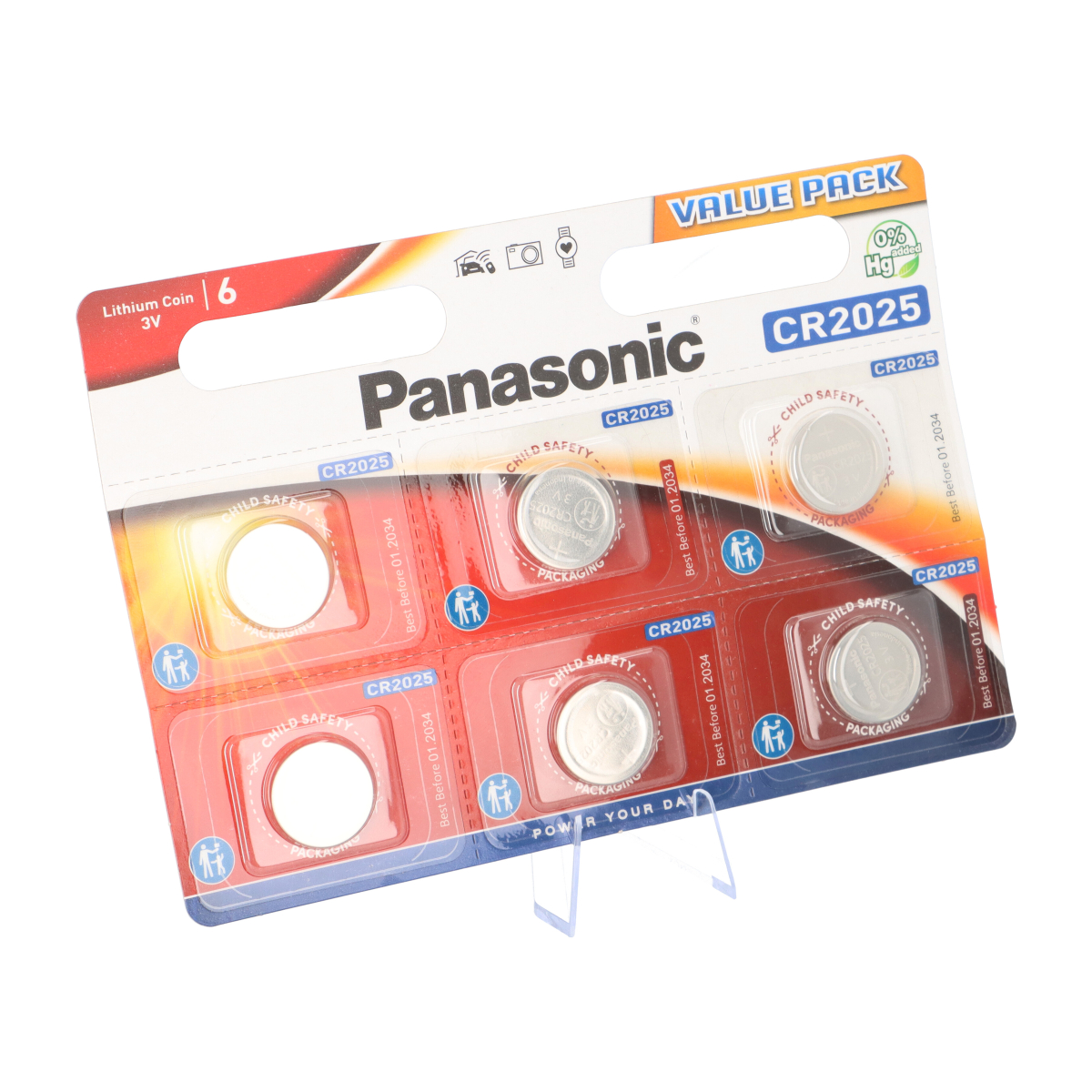 Panasonic Lithium CR2025 Knopfzelle 6er Blister