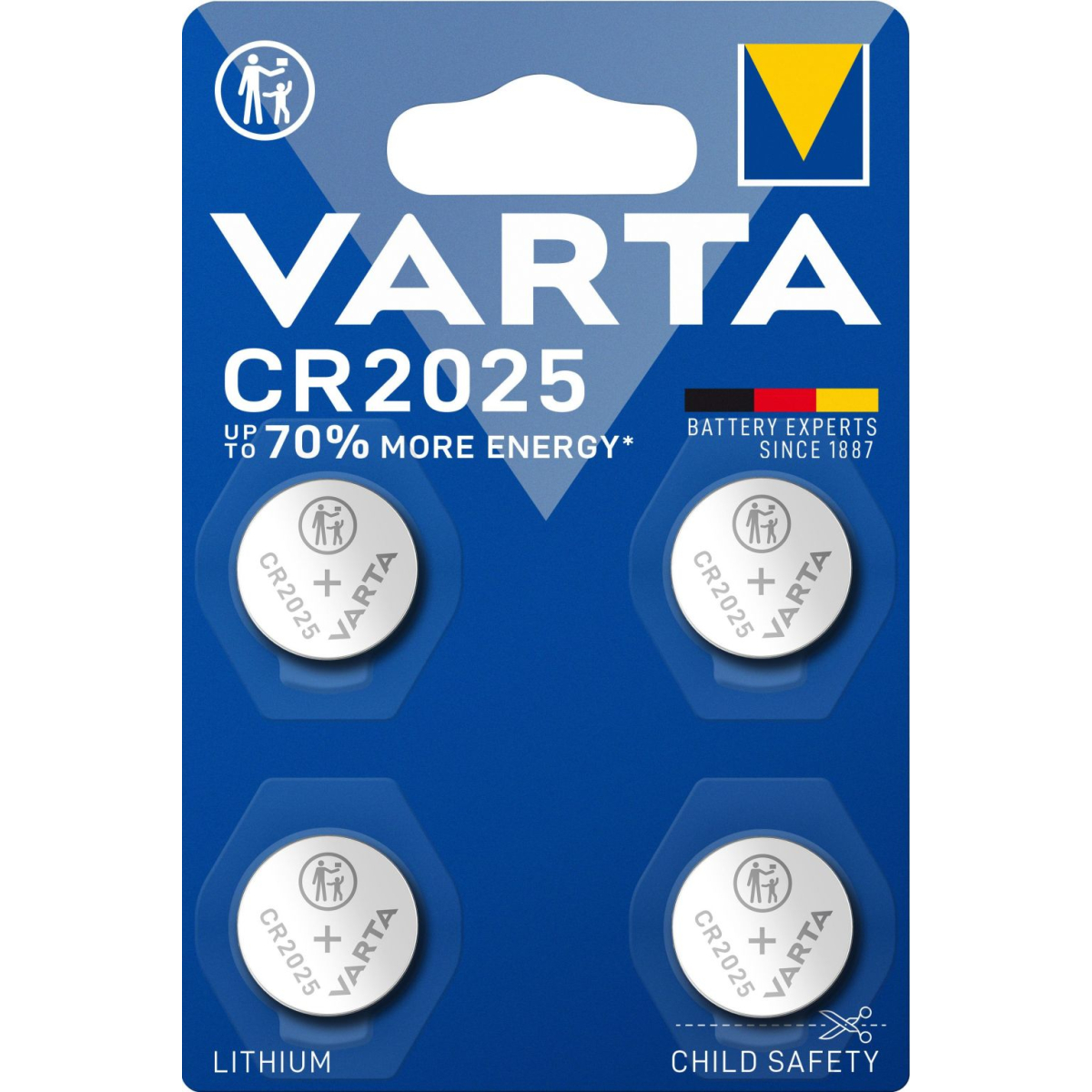 Varta CR2025 3V Lithium Knopfzelle - 4er Blister