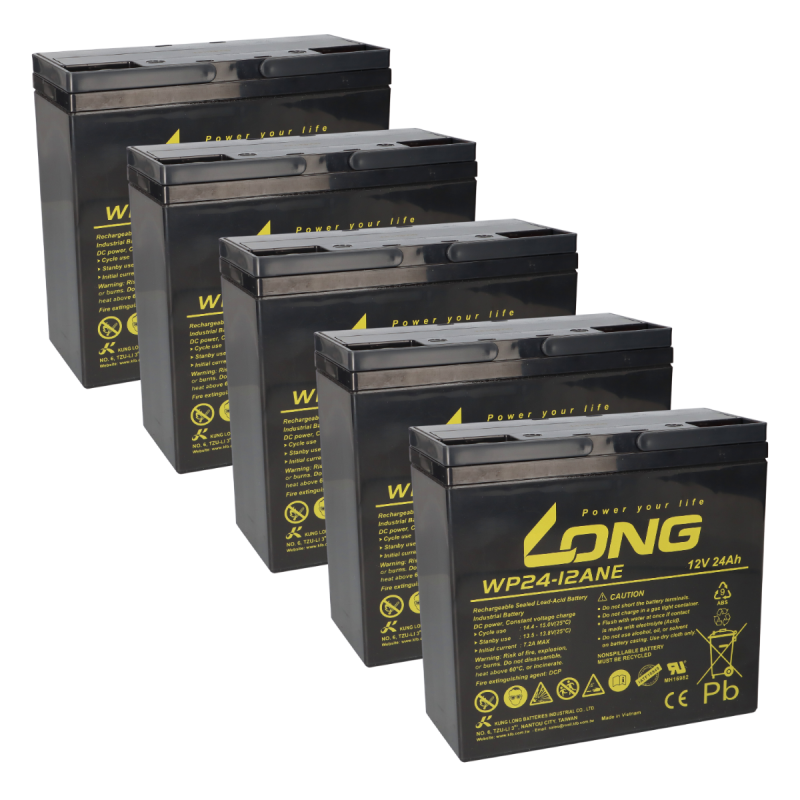 Akkusatz 5x Kung Long 12V (60V) 24Ah für E-Scooter E-Roller E-Mobil