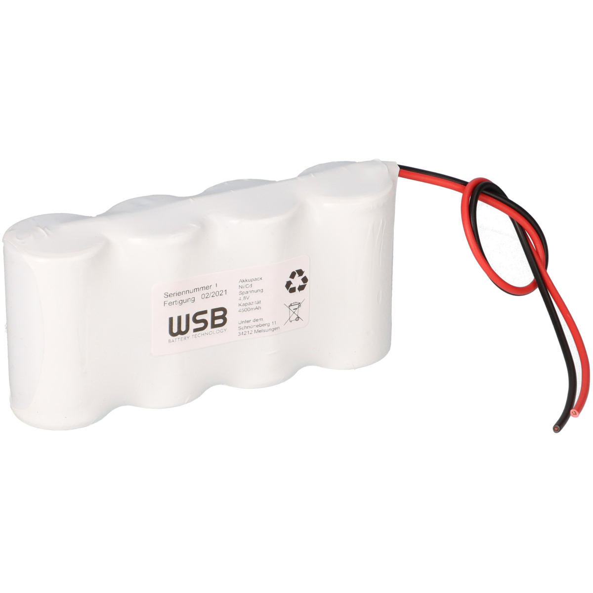 Akkupack 4,8V 4500mAh 4,5Ah Ni-Cd F1x4 Notlicht Notbeleuchtung Notlampe Notleuchte