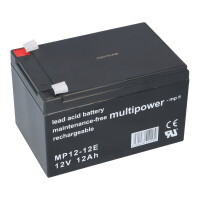 Multipower MP12-12E AGM Bleiakku 12V 12Ah – F6,3 mm 4