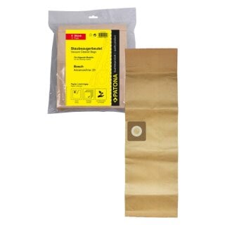 5x Staubsaugerbeutel aus mehrlagigem Papier inkl. Microfilter für Bosch AdvancedVac 20